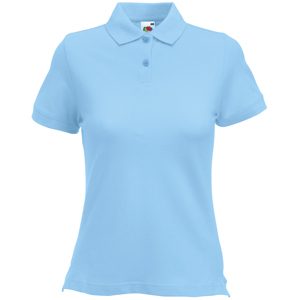 Поло «Lady-Fit Polo», небесно-голубой_XS, 97% х/б, 3% эластан, 220 г/м2 - фото