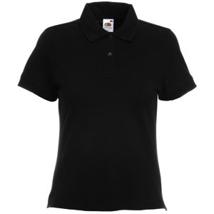 Поло «Lady-Fit Polo», черный_XL, 97% х/б, 3% эластан, 220 г/м2 - фото