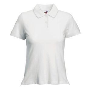 Поло «Lady-Fit Polo», белый_XS, 97% х/б, 3% эластан, 210 г/м2 - фото