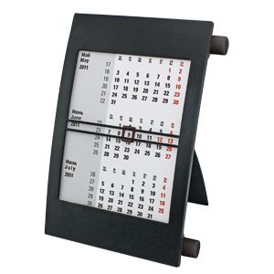 Календарь настольный на 2 года; черный; 18х11 см; пластик; тампопечать, шелкография - фото