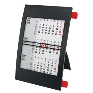 Календарь настольный на 2 года; черный с красным; 18х11 см; пластик; тампопечать, шелкография - фото
