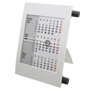 Календарь настольный на 2 года; белый с черным; 18х11 см; пластик; тампопечать, шелкография - фото