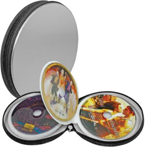 CD-холдер для 24 дисков; серебристый; D=15,3 см; H=2,7 см; металл; лазерная гравировка - фото