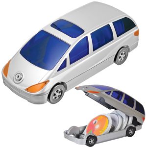 CD-холдер «Автомобиль» для 80 дисков; серебристый; 34,5х14,4х12,5 см; пластик; тампопечать - фото
