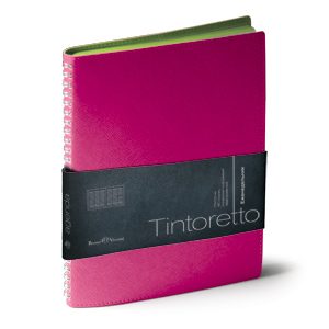 Еженедельник недатированный Tintoretto, B5, розовый,белый блок, зеленый обрез - фото