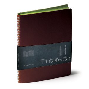 Еженедельник недатированный Tintoretto, B5, коричневый, белый блок, зеленый обрез - фото