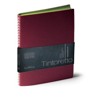 Еженедельник недатированный Tintoretto, B5, бордовый, белый блок, зеленый обрез - фото