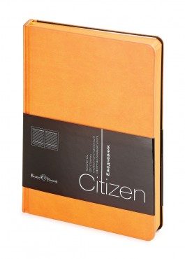 Ежедневник недатированный New Citizen, А5, оранжевый, белый блок, оранжевый обрез, ляссе - фото