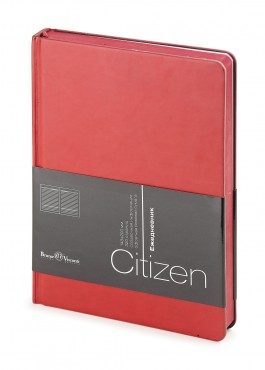 Ежедневник недатированный New Citizen, А5, бордовый, белый блок, бордовый обрез, ляссе - фото