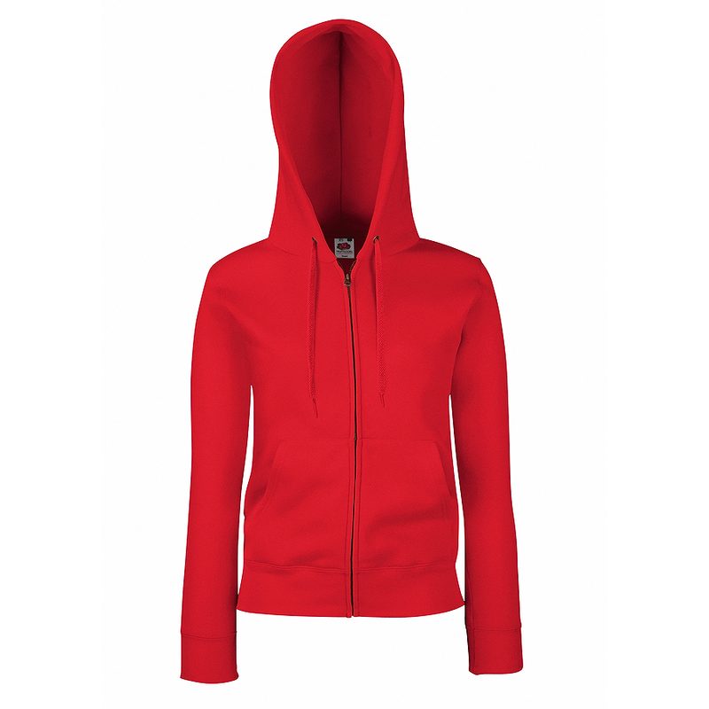 Толстовка «Lady-Fit Hooded Sweat Jacket», красный_XL, 75% х/б, 25% п/э, 280 г/м2 - фото