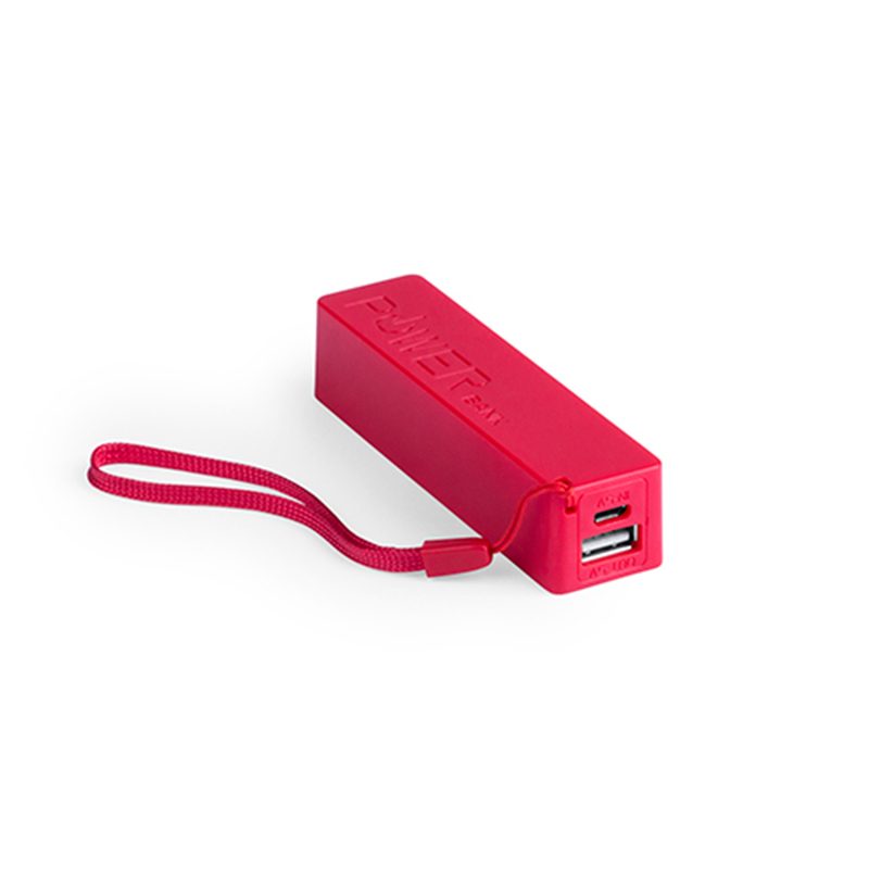 Универсальное зарядное устройство «Keox» (2000mAh), красный, 9,7х2,6х2,3 см,пластик - фото