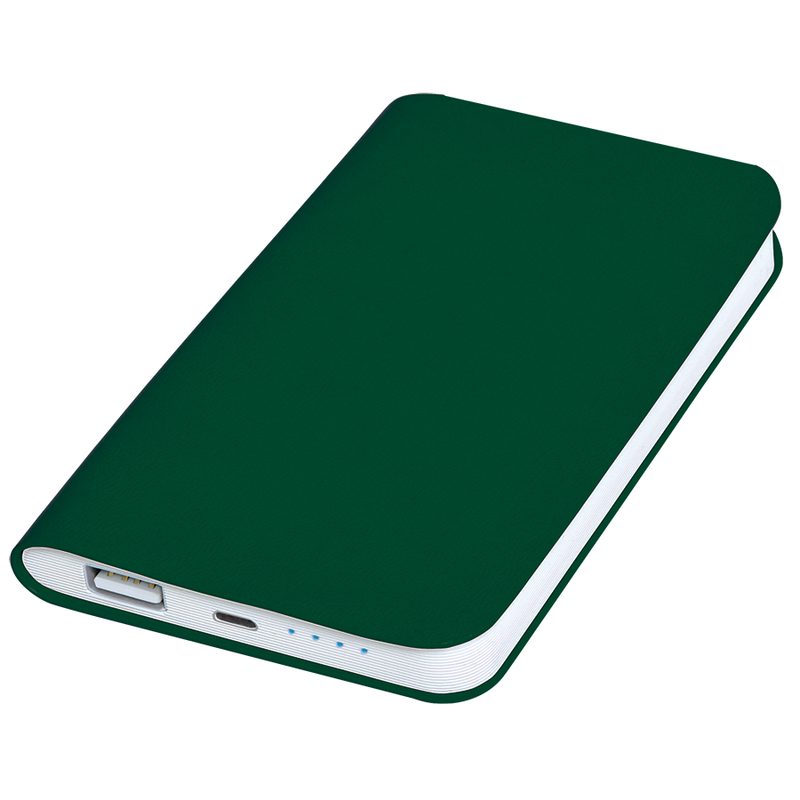 Универсальное зарядное устройство «Softi» (4000mAh),зеленый, 7,5х12,1х1,1см, искусственная кожа,пл - фото