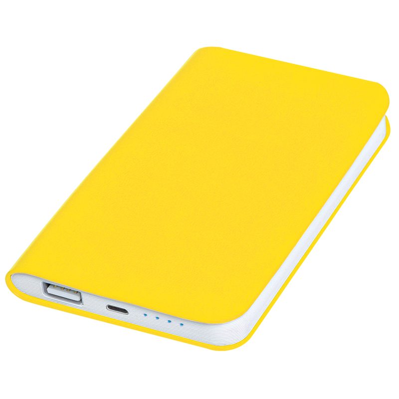 Универсальное зарядное устройство «Softi» (4000mAh),желтый, 7,5х12,1х1,1см, искусственная кожа,пласт - фото