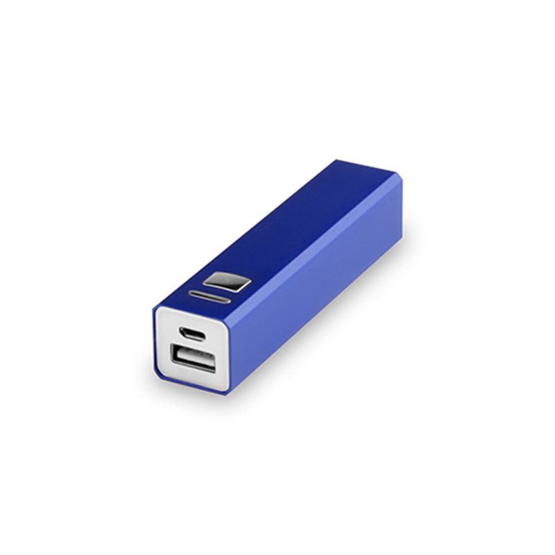 Универсальное зарядное устройство «Thazer» (2200 mAh), синий, 9,4х2,2х2,2 см, металл - фото