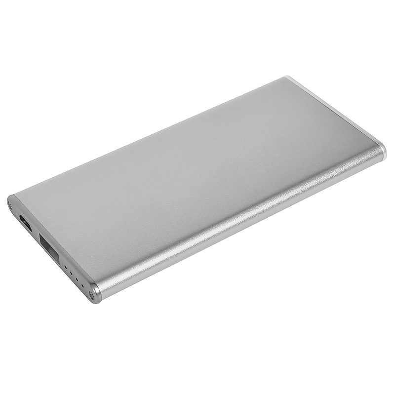 Универсальное зарядное устройство «Slim» (2800mAh) ,11,5х5,5х0,7см,металл - фото