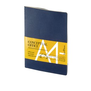 Блокнот Conceptual office, A4-, синий, бежевый блок, без обреза, клетка, 60 листов - фото