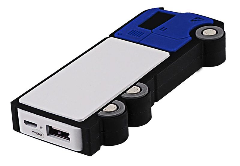 Универсальный внешний аккумулятор «Грузовик» 2500 mAh, синий - фото