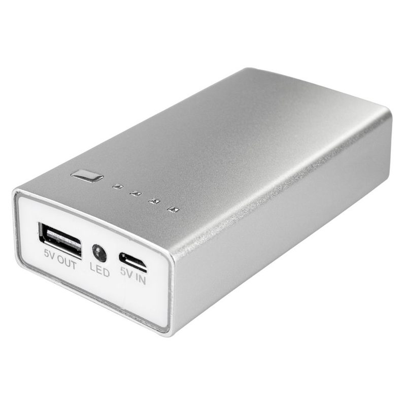 Универсальный внешний аккумулятор Alum 5600 mAh, серебристый - фото