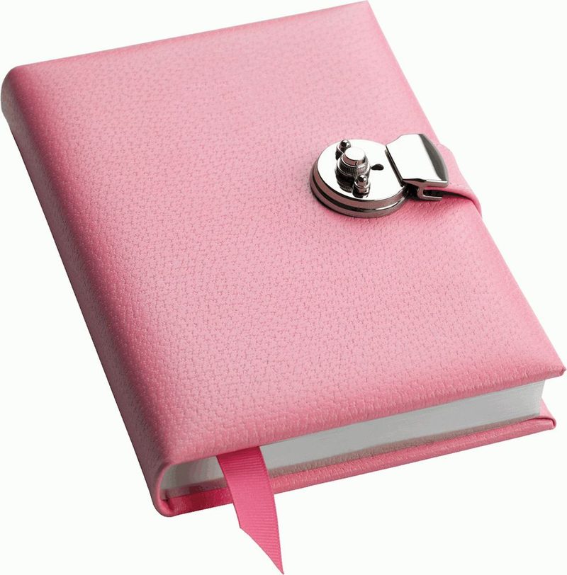 Записная книжка Pink с замочком, розовая - фото