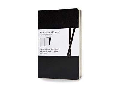 Записная книжка Moleskine Volant (в линейку, 2 шт.), Pocket (9х14см), черный - фото