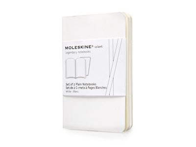 Записная книжка Moleskine Volant (нелинованная, 2 шт.), XSmall (6,5х10,5см), белый - фото