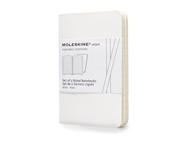 Записная книжка Moleskine Volant (в линейку, 2 шт.), XSmall (6,5х10,5см), белый - фото