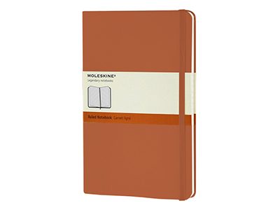 Записная книжка Moleskine Classic (в линейку) в твердой обложке, Large (13х21см), оранжевый коралл - фото