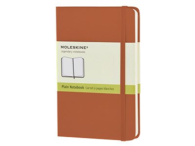 Записная книжка Moleskine Classic (нелинованный) в твердой обложке, Pocket (9×14см),оранжевый коралл - фото