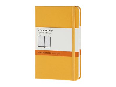 Записная книжка Moleskine Classic (в линейку), Pocket (9х14 см), оранжевый - фото