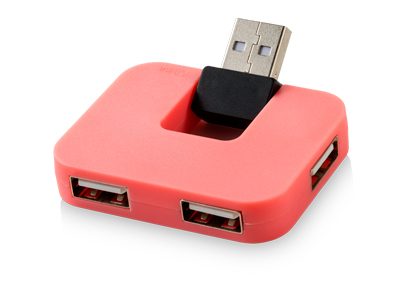USB Hub «Gaia» на 4 порта, розовый - фото