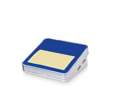 USB Хаб «Arcas» с подставкой для мобильного телефона и блоком стикеров, синий - фото