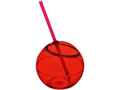 Емкость для питья «Fiesta» с соломкой, объем 580 мл, красный - фото