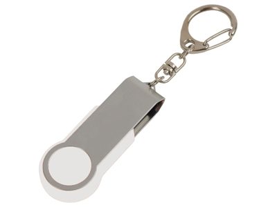 Флеш-карта USB 2.0 на 4 Gb с карабином, белый ( 4Gb ) - фото