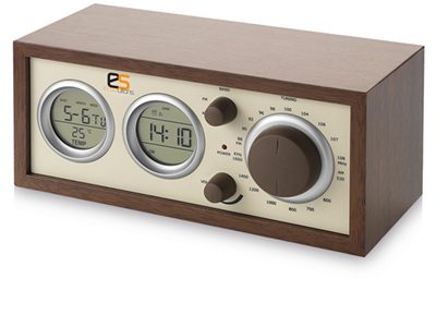 Радио AM/FM «Classic» Радио, календарь, термометр, измеритель влажности, часы, будильник. Дерево. - фото