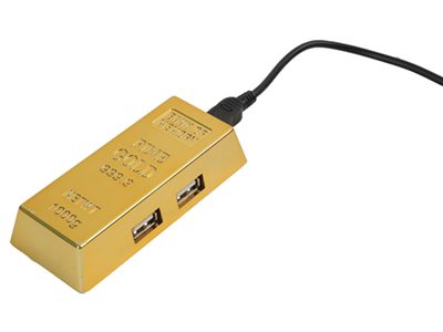 USB Hub на 4 порта «Слиток золота» - фото