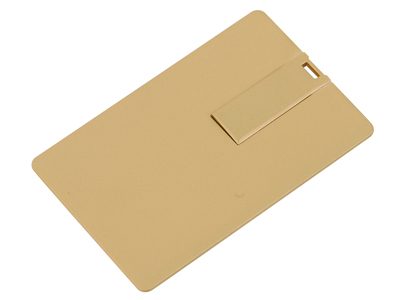 Флеш-карта USB 2.0 на 8 Gb в форме кредитной карты, золотистая ( 8Gb ) - фото