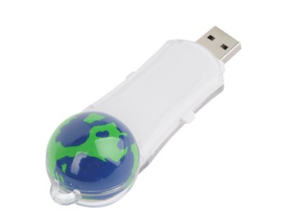 Флеш-карта USB 2.0 на 4 Gb с плавающей мини-фигурой земного шара ( 4Gb ) - фото