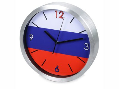 Часы настенные «Российский флаг». При желании можно изготовить циферблат по индивидуальному дизайну - фото