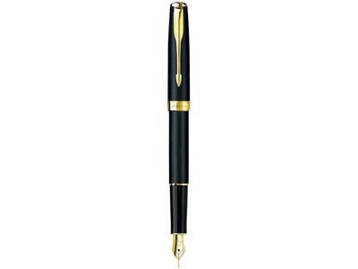 Ручка перьевая Parker модель Sonnet Matte Black GT в футляре - фото