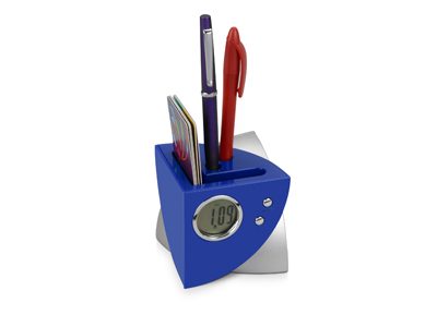 USB Hub на 4 порта с часами, подставкой под ручки и визитки - фото