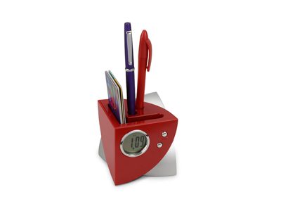 USB Hub на 4 порта с часами, подставкой под ручки и визитки - фото