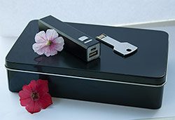 Набор 2 (U-PK011, Z008, ME004) (черный, 195*117*45, черный на 2600 mah, серебро с чипом 4 гб) - фото