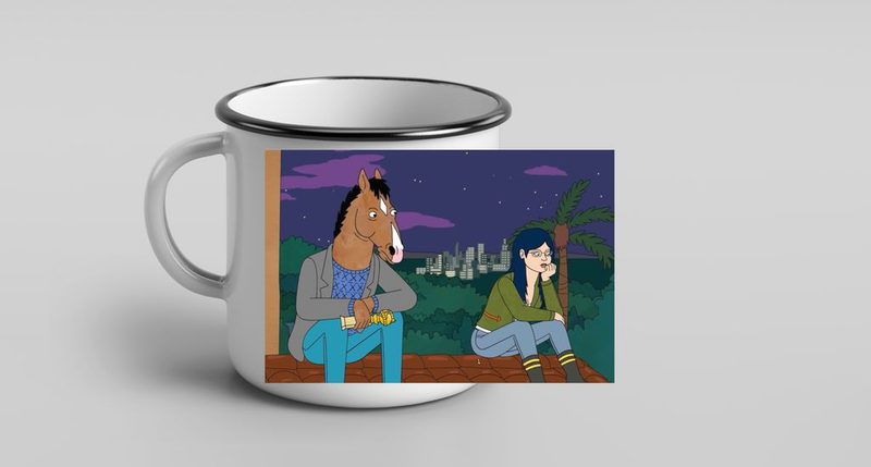 Кружка металлическая эмалированная Конь БоДжек, BoJack Horseman №3 - фото