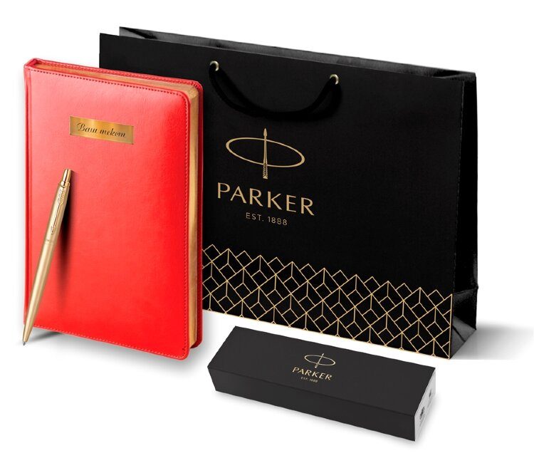 Подарочный набор Parker: Ежедневник и Шариковая Ручка Parker Jotter XL YellowGold 212231_2808754 - фото