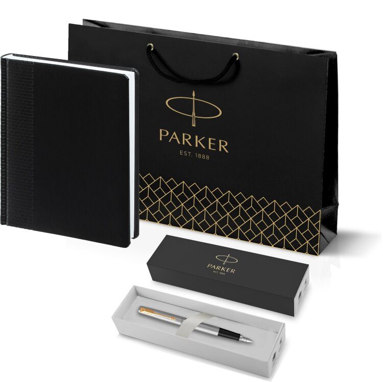 Подарочный набор Parker: Ручка Перьевая Parker Jotter Stainless Steel GT и Ежедневник 203264_5300948 - фото