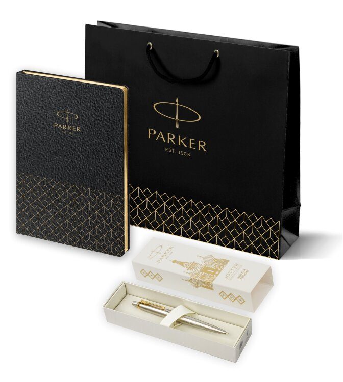 Подарочный набор Parker: Шариковая Ручка Parker Jotter Russia SE, St Steel GT и Ежедневник 2121110_5336175 - фото