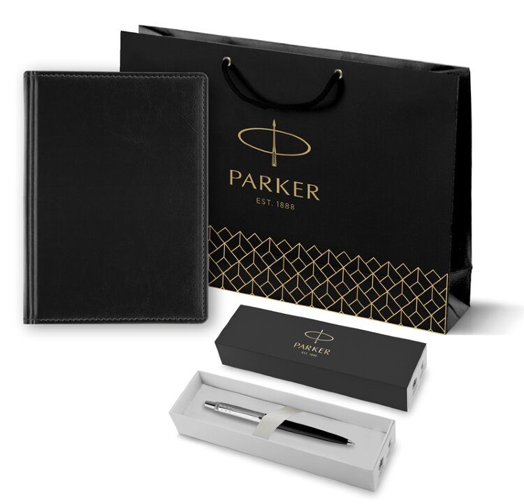 Подарочный набор Parker: Шариковая Ручка Parker Jotter K60: Black и Ежедневник 002879_3033010 - фото