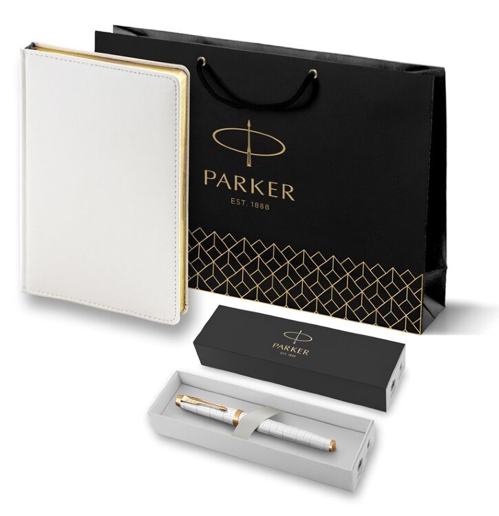 Подарочный набор Parker: Ручка Роллер Parker IM Premium T318 Pearl GT и Ежедневник 2143128_063646 - фото