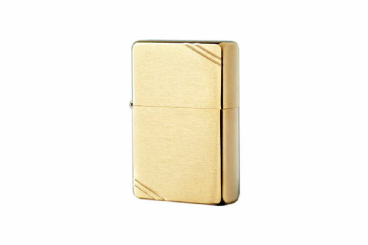 Газовая зажигалка Zippo Vintage Brushed Brass 240 с двойной дугой - фото