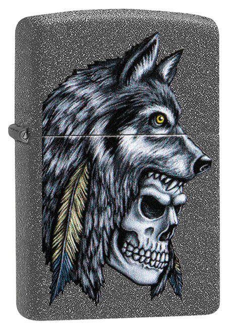 Зажигалка Zippo 29863 Wolf Skull Iron Stone - фото